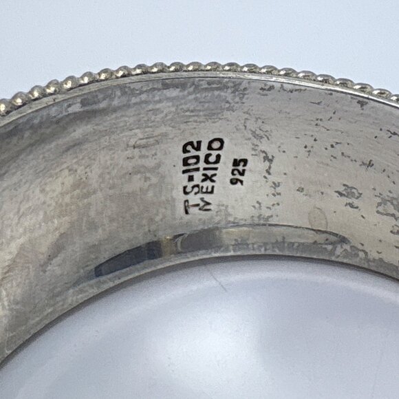 VTG Solid Sterling Silver 925 Chunky Tapered Open Cuff Bracelet Size 7.5" Fit - Picture 3 of 10